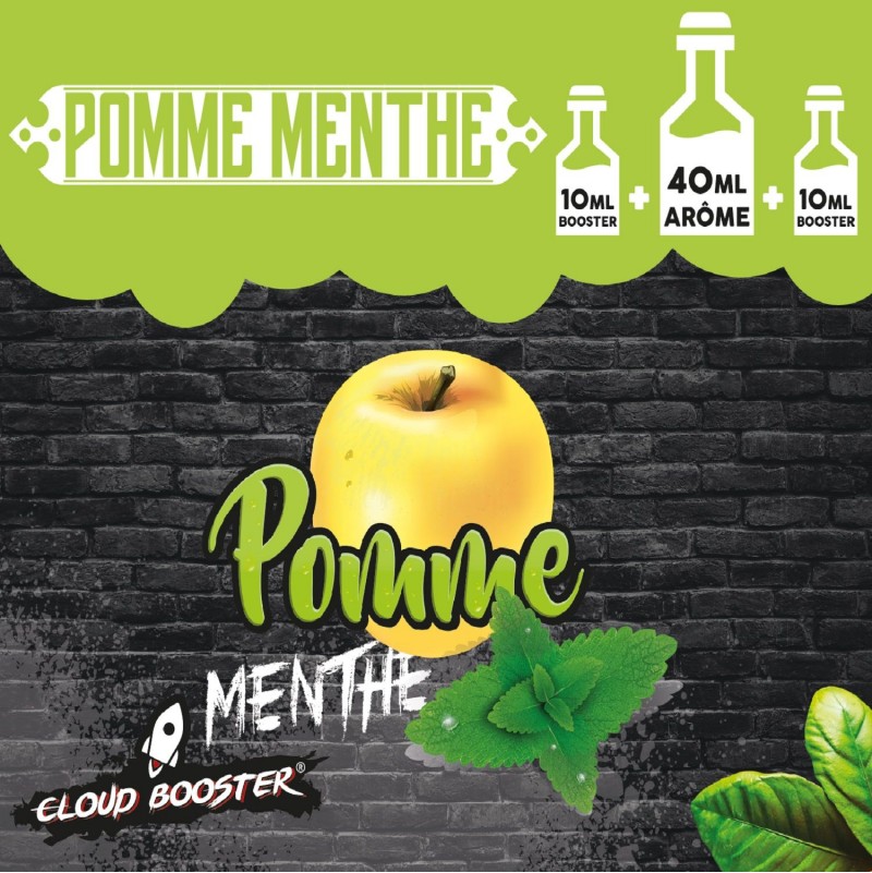 POMME MENTHE 40 ML+2*10 ML BOOSTERS