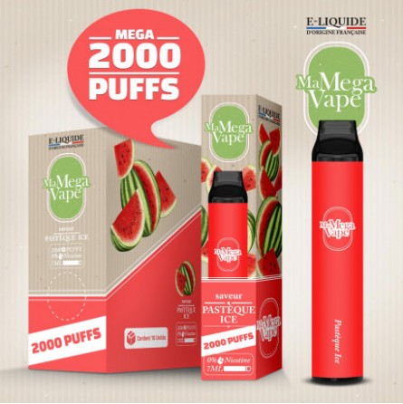 VAPE PEN JETABLE MA MEGA VAPE 2000 PUFF PASTEQUE ICE